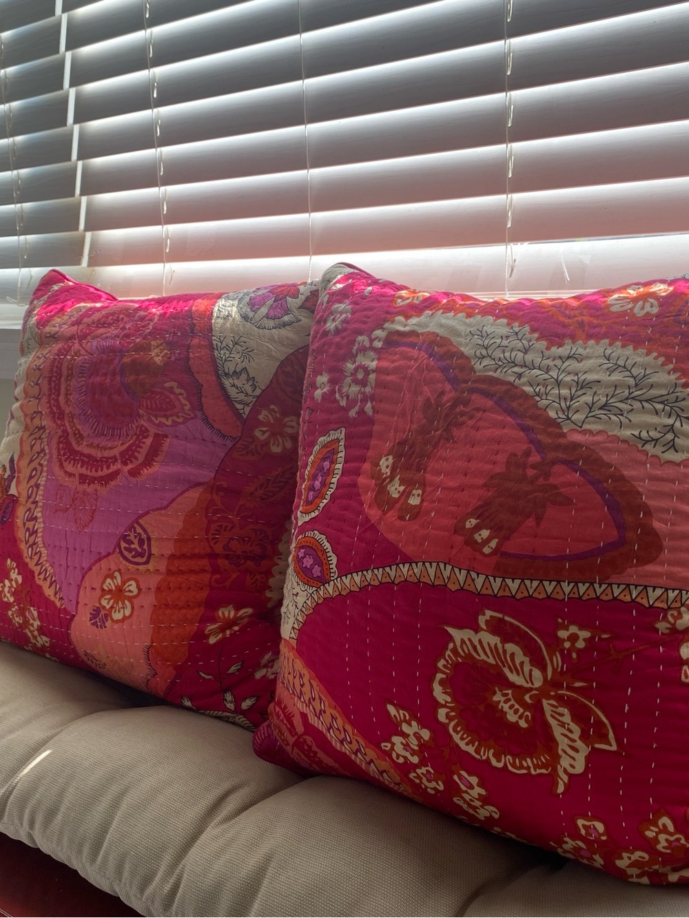 Anthropologie Pink and Red Accent Pillows